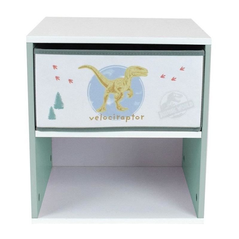 Chevet avec tiroir Dinosaures - Jurassic Word - FUN HOUSE - H.36 X L.33 X P.3...