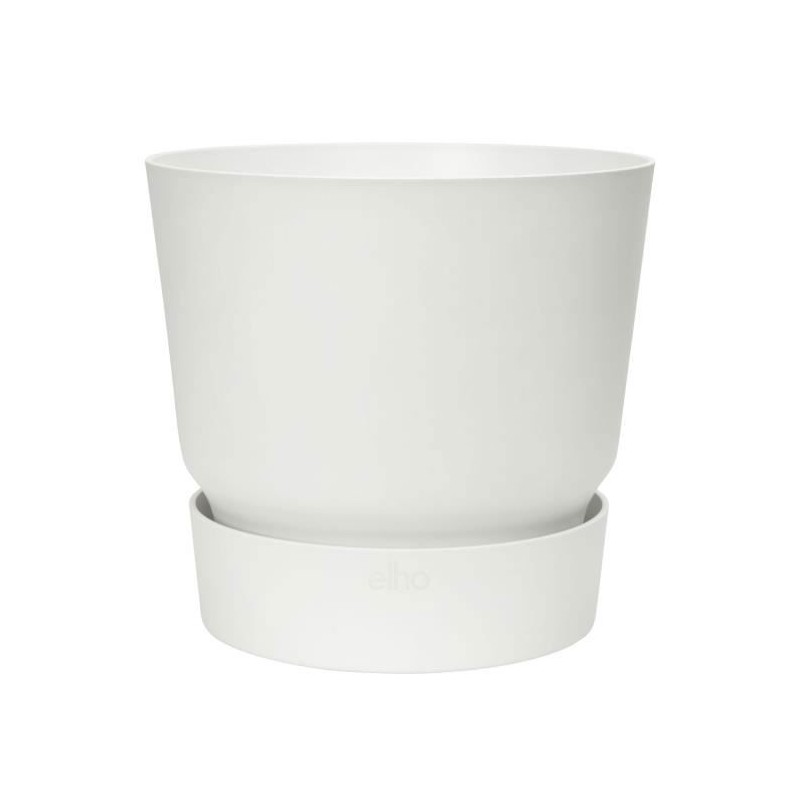 ELHO Pot de fleurs rond Greenville 40 - Extérieur - Ø 39 x H 36,8 cm - Blanc