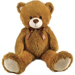 Ours en Peluche Marron avec Noeud +/- 100 cm - PLANET PLUCH - Magnifique ours...