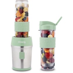 Mini blender - H.KoeNIG - SMOO18 - 300 W - 570 mL - Vert pastel - 2 gourdes i...
