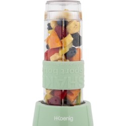 Mini blender - H.KoeNIG - SMOO18 - 300 W - 570 mL - Vert pastel - 2 gourdes i...