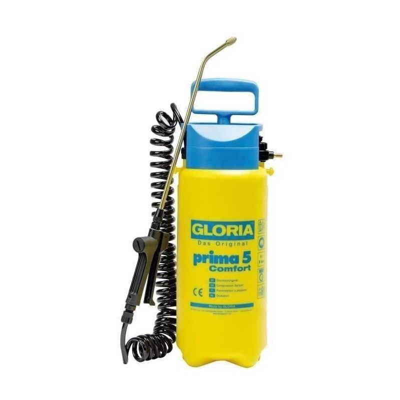 Pulvérisateur a pression GLORIA Prima 5 Comfort - 5L, lance et buse laiton, t...