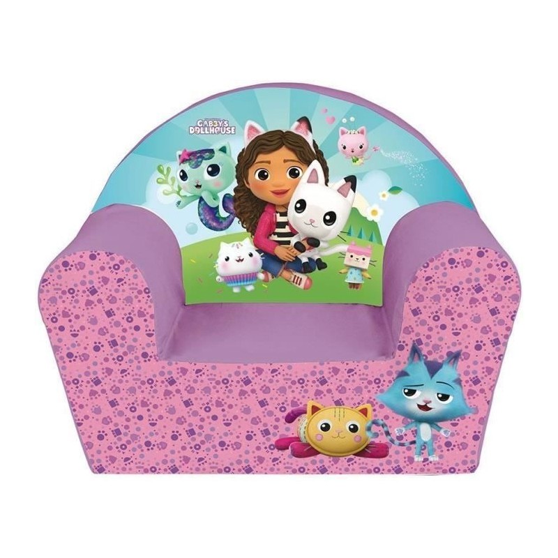 Fauteuil club enfant GABBY ET LA MAISON MAGIQUE - Fun House - Rose - L.52 x P...