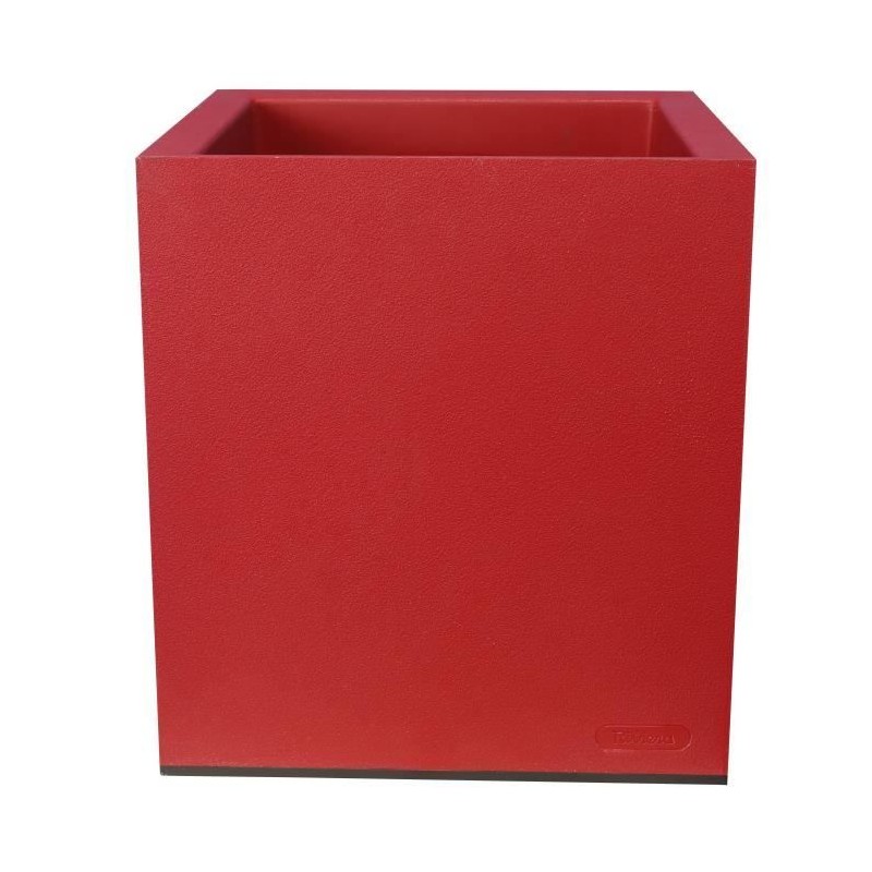 Bac a fleurs RIVIERA Granit - 39,5x39,5x44,5 cm - 38 L - Rouge