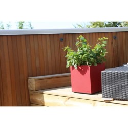 Bac a fleurs RIVIERA Granit - 39,5x39,5x44,5 cm - 38 L - Rouge