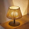 Lampe de table sans fil - LUMISKY - STANDY MINI RAFFY - H22 cm - Raphia natur...