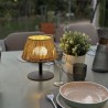 Lampe de table sans fil - LUMISKY - STANDY MINI RAFFY - H22 cm - Raphia natur...