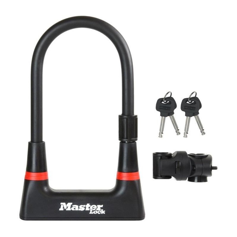 Antivol Vélo U - MASTER LOCK - 8279EURDPRO - Acier Cémenté, Clé, Certifié