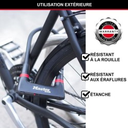 Antivol Vélo U - MASTER LOCK - 8279EURDPRO - Acier Cémenté, Clé, Certifié