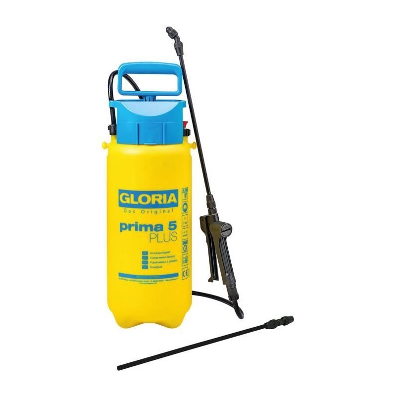 Pulvérisateur a pression GLORIA Prima 5 Plus - 5L - Résistant aux acides
