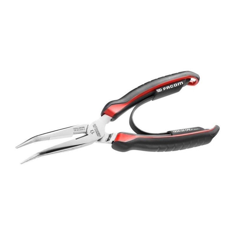 Pince a becs demi-ronds coudés effilés - FACOM 183A.20CPEPB - Bec fin et fine...