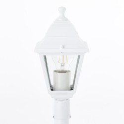 Lampadaire extérieur - BRILLIANT - NISSIE - Blanc - Métal/Verre - 1xE27 60W -...