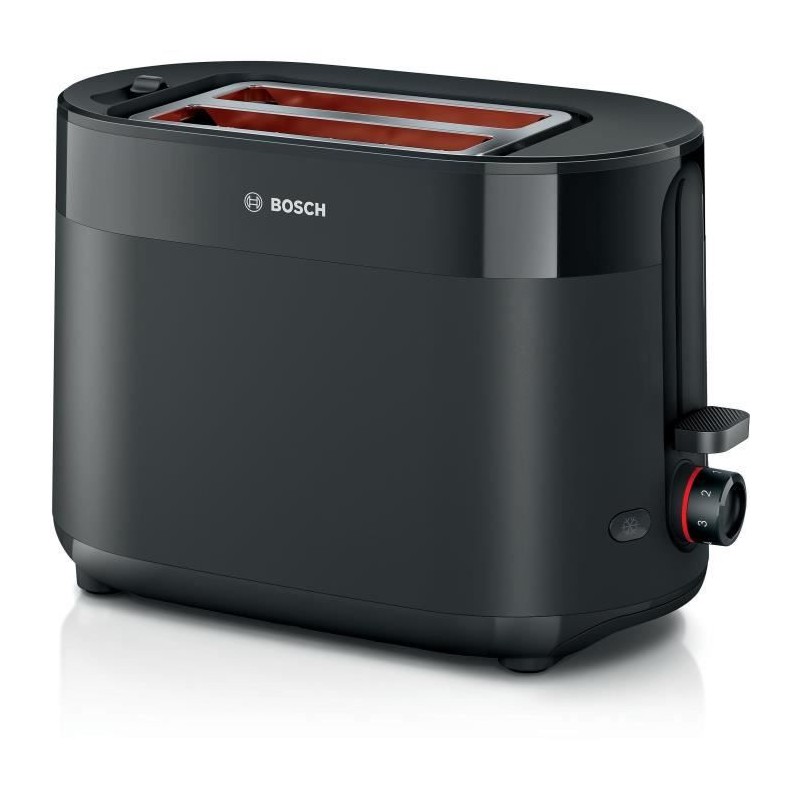 Toaster - BOSCH -  TAT2M123 MyMoment - Noir - 2 tranches - centrage
