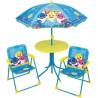 FUN HOUSE Baby Shark Salon de jardin - 1 table H.46xø46 cm, 2 chaises H.53xl....