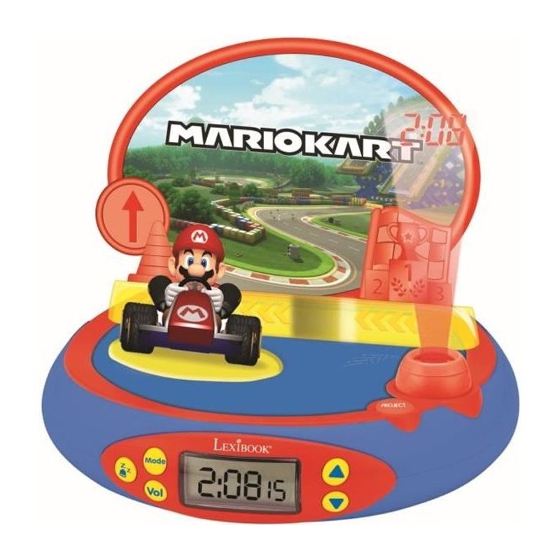 MARIO KART - Réveil Projecteur avec Sons du jeu vidéo Nintendo - LEXIBOOK