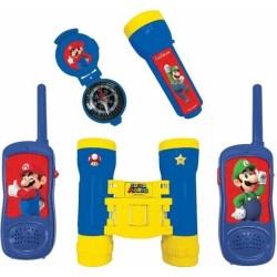 Lexibook - Kit d'aventurier Super Mario - Talkie-Walkies, jumelles, lampe tor...