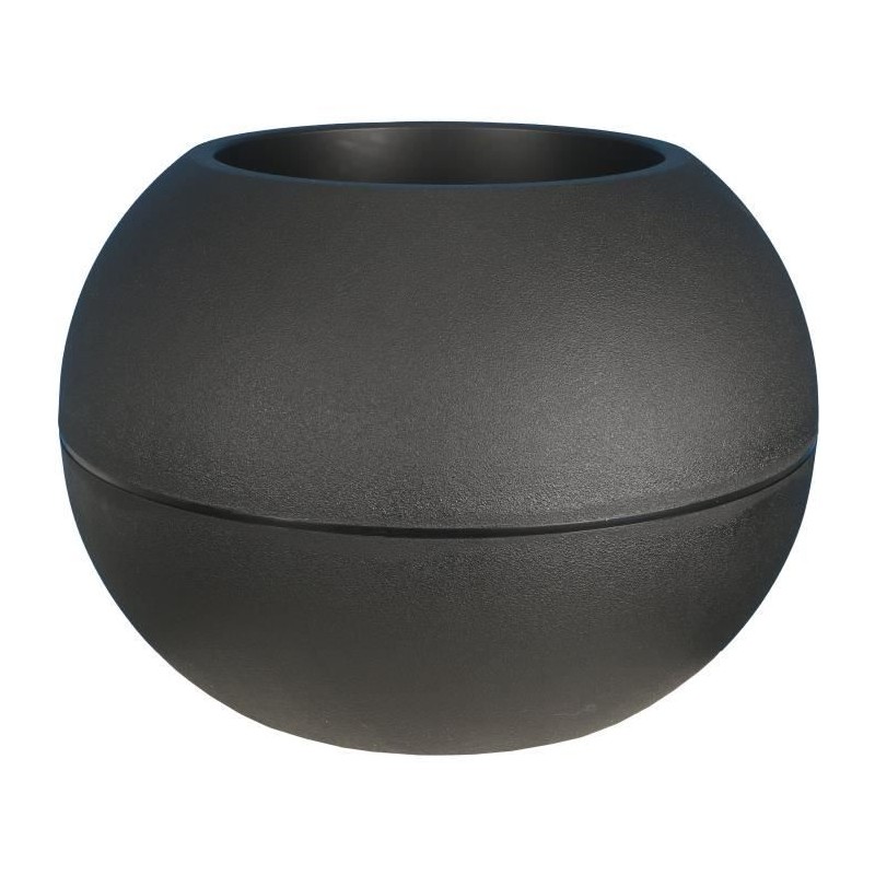 Pot de fleurs Boule - RIVIERA - Granit - D50 H34,5 cm - noir