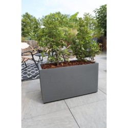 Bac a fleurs - RIVIERA - GRANIT - 59X29,5X33,5 cm - Gris