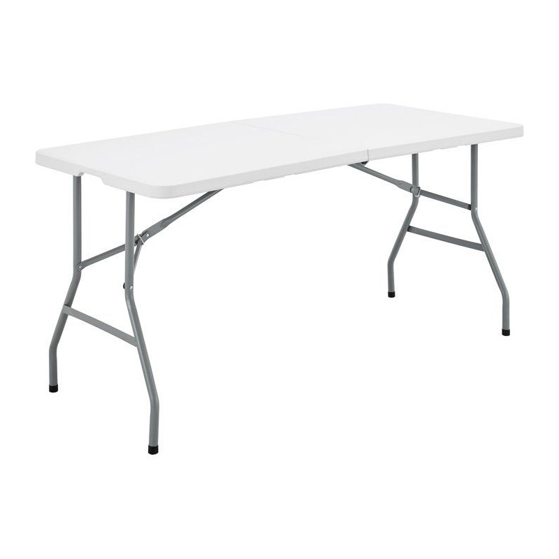 Table de réception pliante - TERRANOVA - Blanche - Structure acier et Plateau...