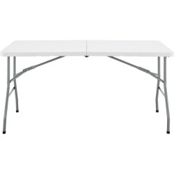 Table de réception pliante - TERRANOVA - Blanche - Structure acier et Plateau...