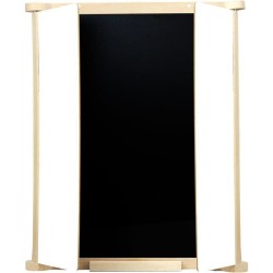 Tableau Triptyque Mural en Bois Naturel - JEUJURA - Ardoise Centrale et Volet...