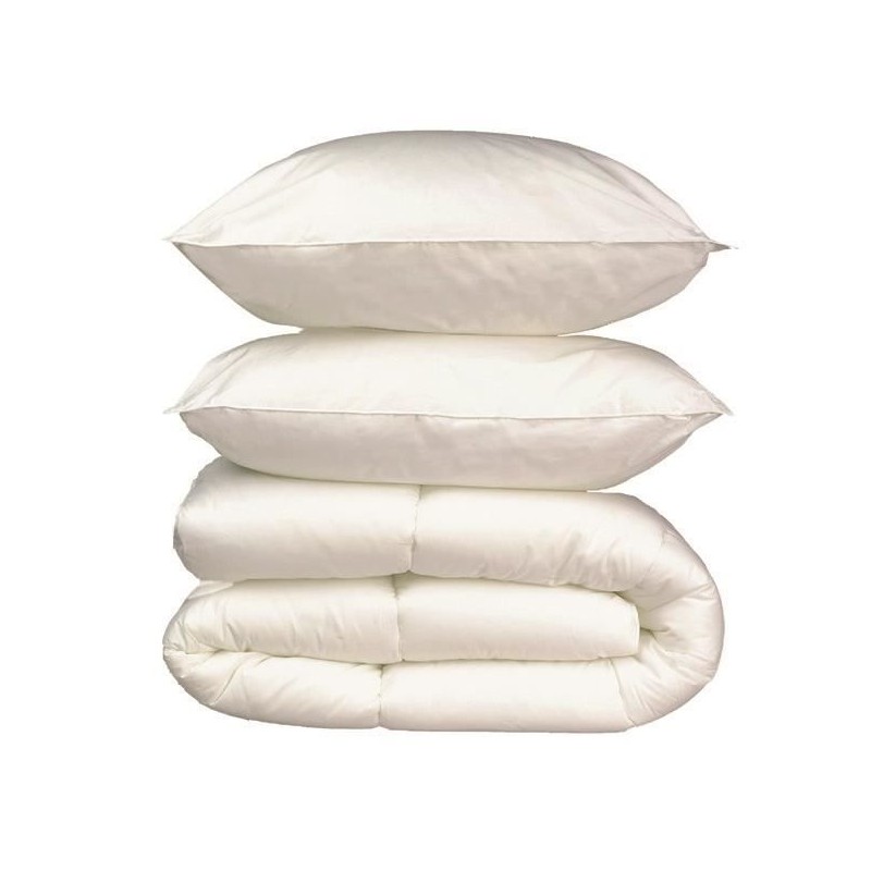 Pack linge de lit Microfibre - 1 Couette chaude 240x260 cm + 2 Oreillers 60x6...