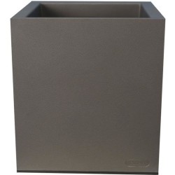 Bac a fleurs RIVIERA Granit - 39,5x39,5x44,5 cm - Gris - Avec réserve d'eau -...
