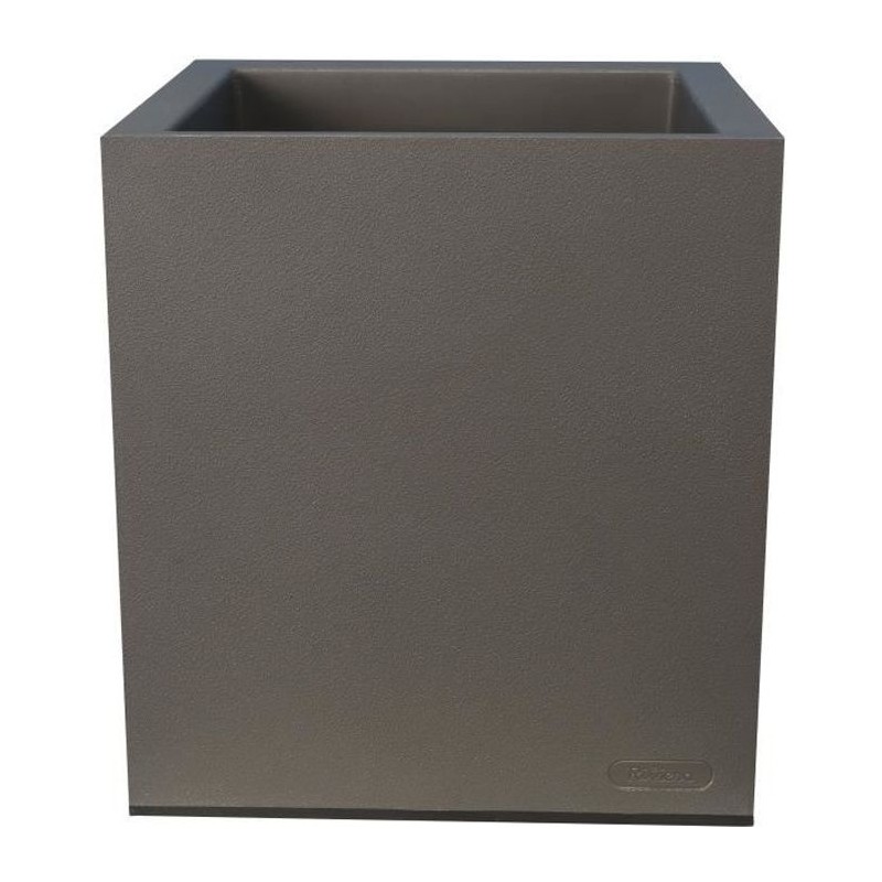 Bac a fleurs RIVIERA Granit - 39,5x39,5x44,5 cm - Gris - Avec réserve d'eau -...