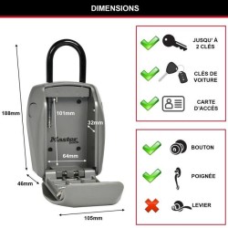 MASTER LOCK Boite a clés sécurisée [Sécurité renforcée] [Avec anse] - 5414EUR...
