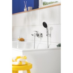 Ensemble de douche avec pommeau 2 jets, support et flexible - GROHE Vitalio S...