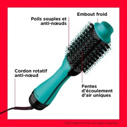 Brosse sechante volumisante REVLON Teal Blue - Technologie ionique - 2 vitess...