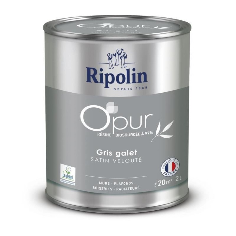 Peinture O'PUR murs, boiseries & radiateurs - RIPOLIN - 472824 - Gris galet -...