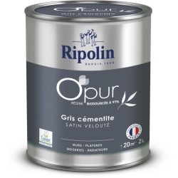 Peinture O'PUR murs, boiseries & radiateurs - RIPOLIN - 472185 - Gris cementi...