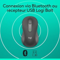 Souris - Sans fil - Logitech - Signature M650 L - Graphite - Droitier