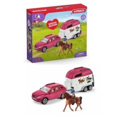 Voiture avec remorque pour chevaux, Coffret schleich avec 1 cheval