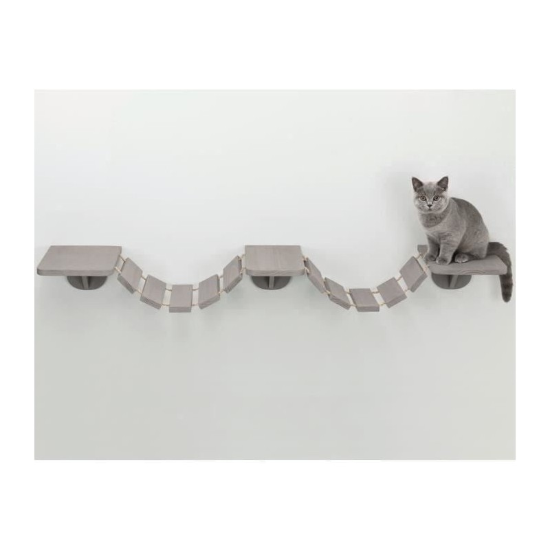 Échelle d'escalade murale pour chats TRIXIE - 150x30 cm - Taupe en bois massi...