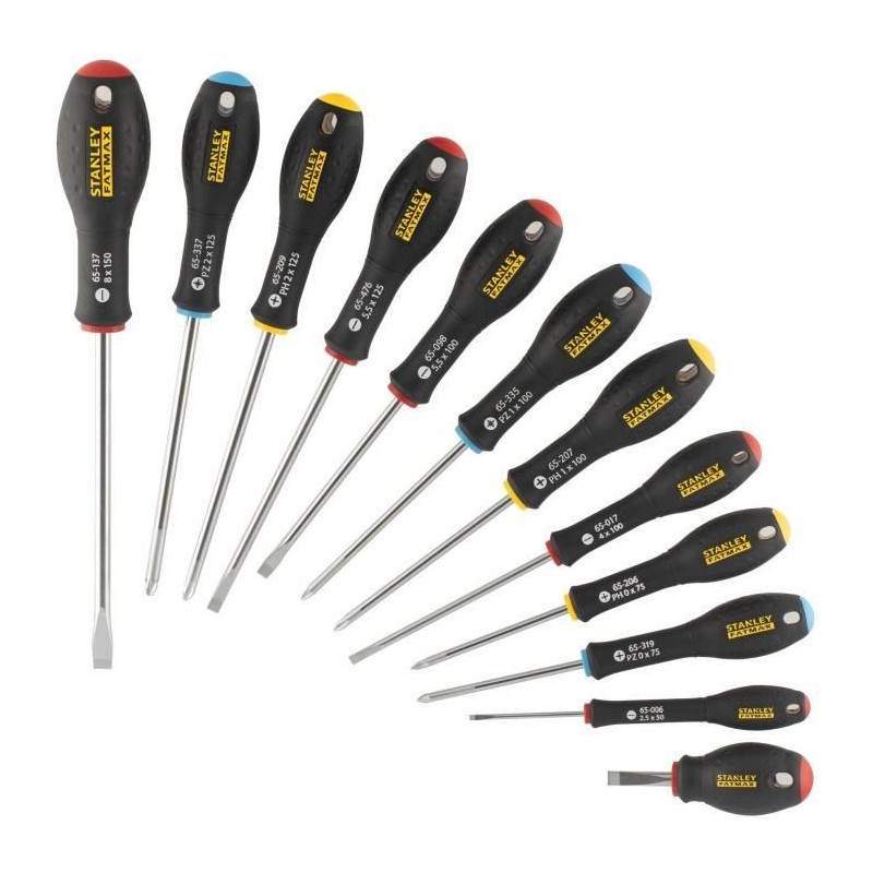 Jeu de 12 Tournevis - STANLEY FATMAX - FMHT65426-0 - Electricien + Mecanicien...