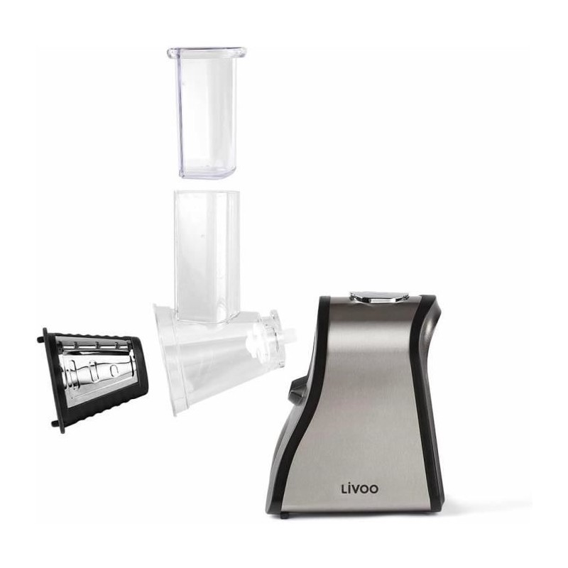 Râpe électrique multifonctions LIVOO DOP192 - Noir et gris - 4 cônes intercha...