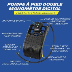 Pompe a Pied Double Piston manometre digital de 0.05 jusqu'a 7 bars- MICHELIN...