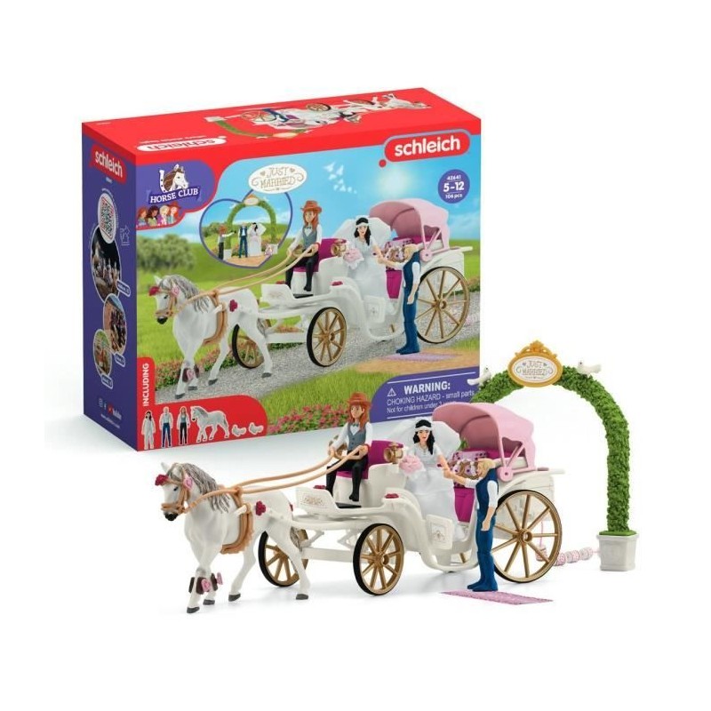 Figurine La caleche des mariés, des 5 ans, schleich 42641 HORSE CLUB,