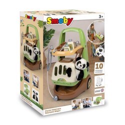 Smoby - Chariot Vétérinaire  de Zoo - Peluche Panda - Nombreux accessoires in...