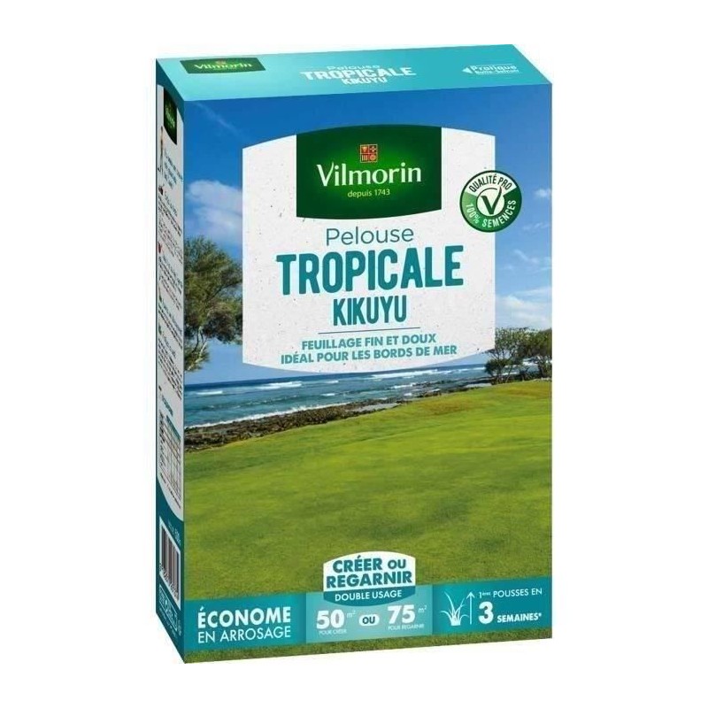 VILMORIN Semences de gazon bord de mer Les Tropicales Kikuyu - 500 g