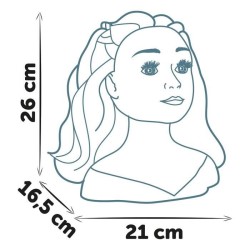 Smoby - Tete a coiffer blonde - Facile a coiffer - 19 accessoires réalistes -...