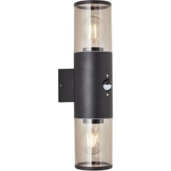 Applique extérieure SERGIORO - BRILLIANT - 2L avec détecteur - noir depoli - ...