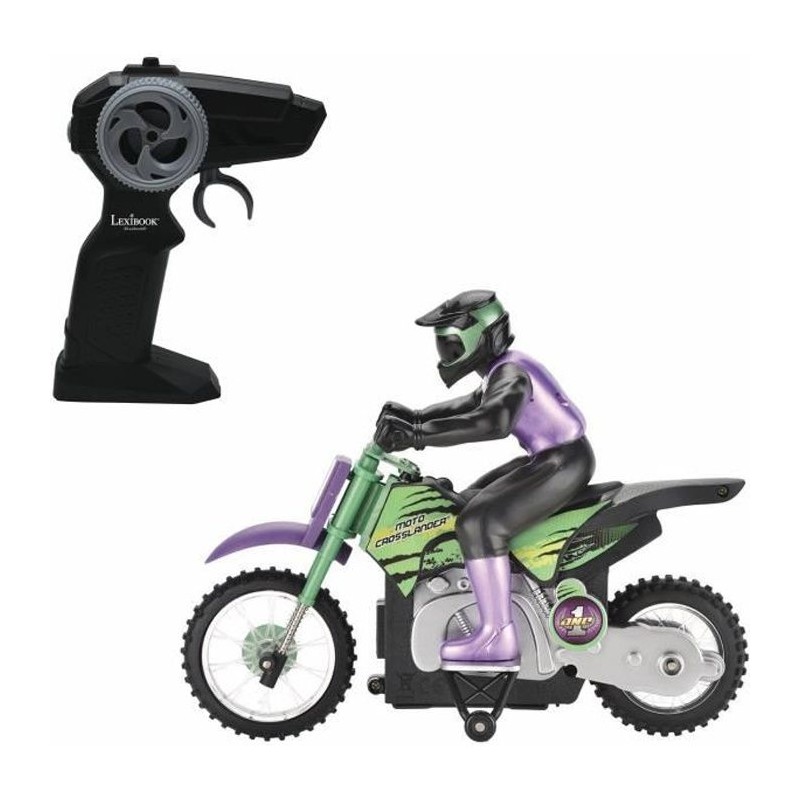 Moto Crosslander LEXIBOOK - Radiocommande 2.4 Ghz - Cascade extreme avec effe...