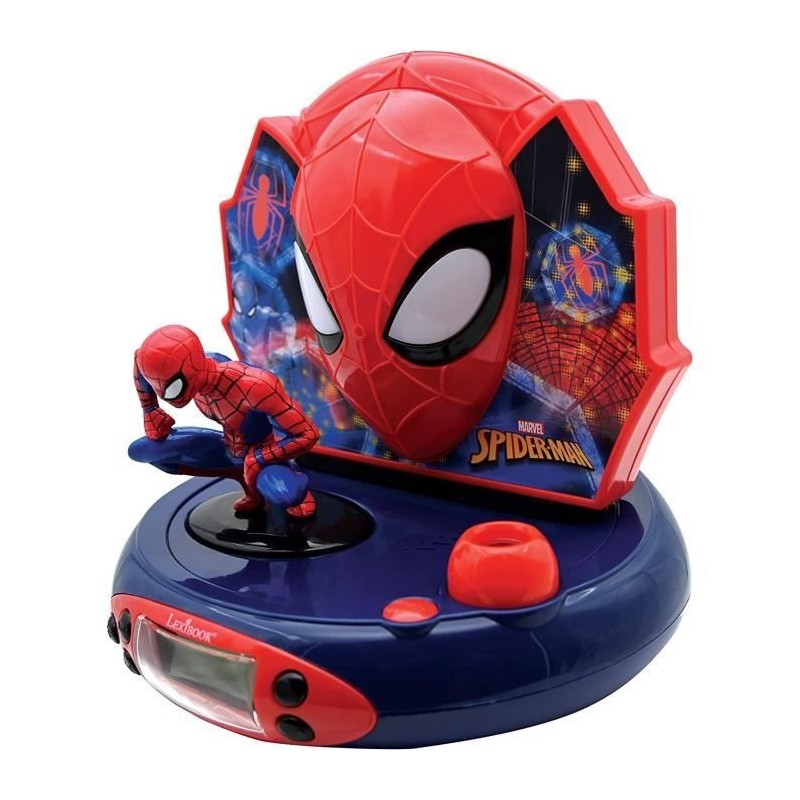 LEXIBOOK - Spiderman - Réveil projecteur avec effets sonores et veilleuse int...