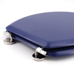 GELCO DESIGN Abattant WC Dolce - Charnieres inox - Bois moulé - Bleu marine