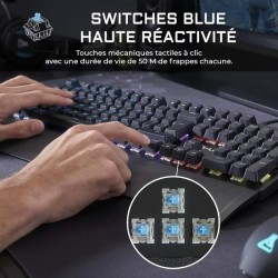 Clavier Gamer - The G-Lab - KEYZ CARBON E - Mécanique (Switch Bleu) - Rainbow...