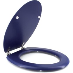 GELCO DESIGN Abattant WC Dolce - Charnieres inox - Bois moulé - Bleu marine