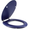 GELCO DESIGN Abattant WC Dolce - Charnieres inox - Bois moulé - Bleu marine